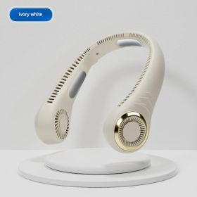 Cooling Neck Fan Portable Fan Cold Air - Fathers Day Gifts For Dad, Hands-Free Wearable Ultra Quiet, Handheld USB Rechargeable For Travel, Gym, O (Option: Ivory white)
