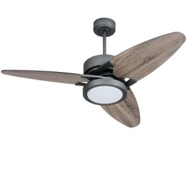 Light Pro 52 In. LED Indoor Jet Black Smart Ceiling Fan With Light Kit And Reversible DC Motor (Color: Black)